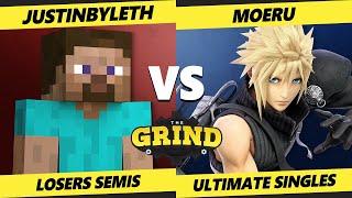 The Grind 295 LOSERS SEMIS - JustinByleth (Steve) Vs. Moeru ~ (Cloud) Smash Ultimate - SSBU