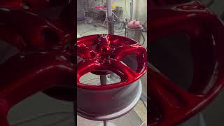 Порошковая покраска дисков красный Кенди #покраска #automobile #порошковая