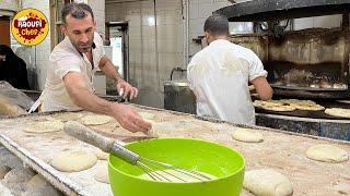 Baking Barbari bread in the bakery