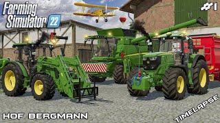 Moving to the new FARM and harvesting WHEAT | Hof Bergmann | Farming Simulator 22 | Episode 1