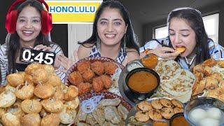 The Whisper Food Eating Challenge | Golgappa, Momos, Dosa, Idli, Rasgulla, Spring Rolls, Biryani..