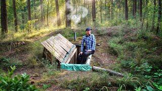 6 days: living among animals in a HOUSE UNDERGROUND. GAZEBO from START to FINISH