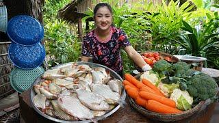 Yummy red tail fishes cooking with country style- Amazing cooking skills