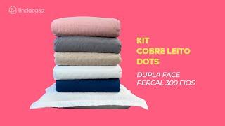 Colcha Cobre Leito Dots 300 Fios Dupla Face Liso - Linda Casa