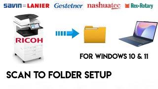 Ricoh Scan to folder | How to setup scan to folder in Ricoh photocopy machine in windows 10, 11