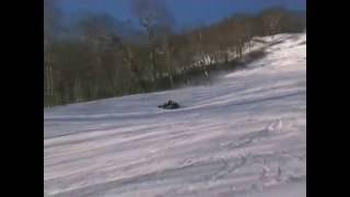 Спуск с горы на резиновой лодке ( The descent from the mountain in a rubber boat )