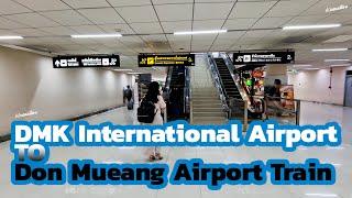 Walking DMK International Airport to Don Mueang Airport Train [4k] Thailand