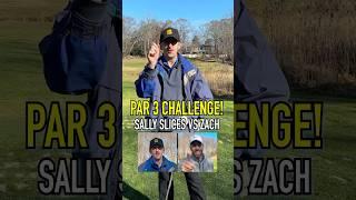 PAR 3 CHALLENGE! Who Wins, Sally Or Zach? #shorts #golf #vs #challenge #game #match #competition