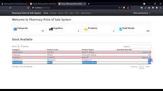 Pharmacy Point of Sale System using PHP and SQLite DEMO