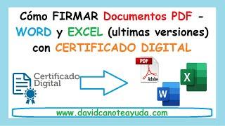 Cómo Firmar Documentos con Certificado Digital Adobe PDF - WORD - EXCEL 2024