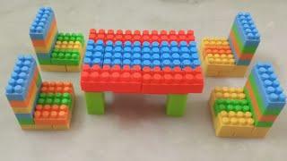 Satisfying DIY Dining table Asmr/ building Blocks block game Lego  #asmr#asmrsounds#buildingblocks