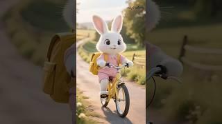 "White Rabbit Rides a Bike?  AI-Generated Cuteness Overload!"