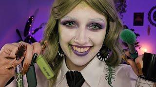 ASMR Doing Your Beetlejuice Halloween Makeup  (whispered, personal attention, makeup roleplay)