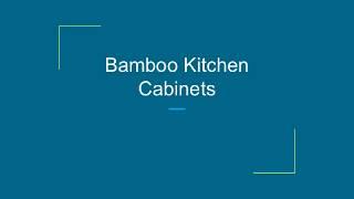 Bamboo Kitchen Cabinets