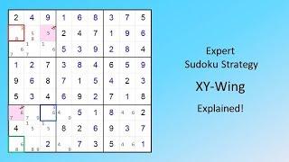 Expert Sudoku Strategy XY-Wing Explained