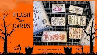 Holiday Flash Cards using Tim Holtz letter dies