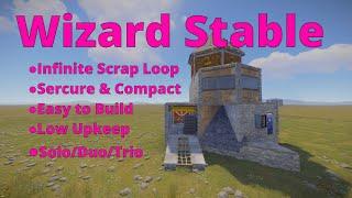 RUST Wizard Stable: INFINITE Scrap + Secure & Easy base build for Solo/Duo/Trio