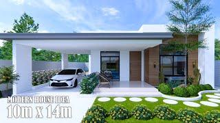 Modern House design idea |  10m x 14m (140sqm) | 3Bedroom