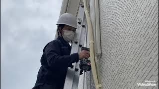 How the Japanese install Air Conditioners easily, simply and safely at high places#sharp#videovlog