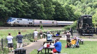 Trains With Manned Helpers On Horseshoe Curve, Pennsylvania; Amtrak & Norfolk Southern Trains In Pa.