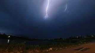 Tornadic Supercell with Lightning filmed at Wascana Creek in 4K #skstorm #yqr #Regina