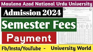 Manuu Semester Fees Payment 2024 | @UniversityWorld