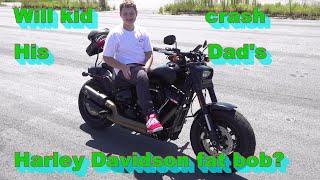 Letting my 13 year old to ride my Harley davidson. How will he do?