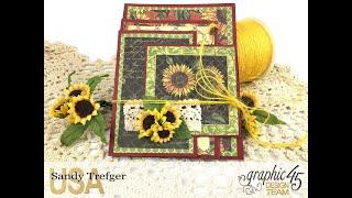 French Country Quad Fold Card by Sandy Trefger