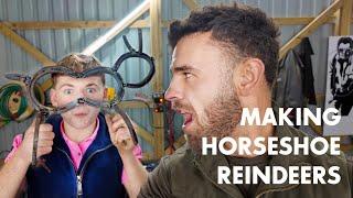 Making a horseshoe reindeer!