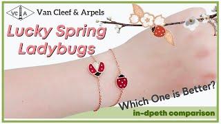 VCA LUCKY SPRING LADYBUG BRACELETS  Comparing Closed & Open Winged Ladybugs | My First Luxury