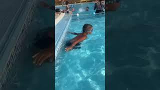 Leaning to swim on holiday #holiday #swimming #swimmingpool #kidsvideo #challenge