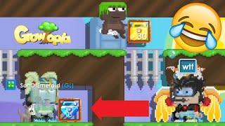 PRANK DROP BLUE GEM LOCK ON DROP GAME ?!? Growtopia Prank