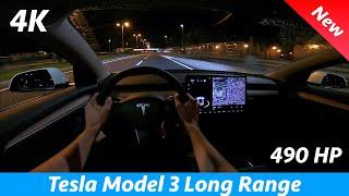 Tesla Model 3 Long Range 2021 Refresh - Night POV drive & FULL review in 4K | Matrix LED, 0 - 100