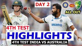 Highlights | India Vs Australia 4th Test Match Day 2 | Ind Vs Aus