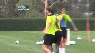 TRICKS GOAL Dzeko and Balotelli show skills - Inside Training at Manchester City FC