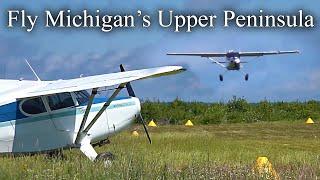 Bush flying the Upper Peninsula in our Cessna 170, Cessna 180, Stinson 108