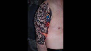 Japanese Dragon Tattoo Half Sleeve | Японская татуировка дракона за день | @SuvorovTattoo