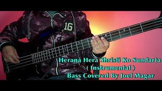 Herana Hera Shristi Ko Sundarta Instrumental Bass Cover | Christian Bass Nepal