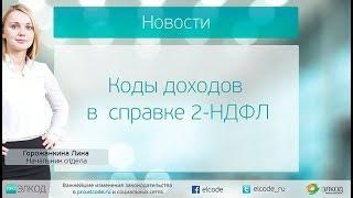 Коды доходов в  справке 2-НДФЛ