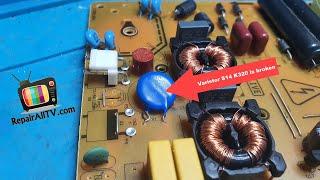 JVC tv  has no lights standby. tv repair vestel 17ips72