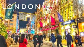 Mayfair London Walk at Christmas 2024  London Christmas Lights Walking Tour  4K HDR