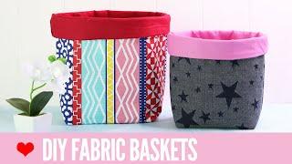 Fabric Basket Tutorial: How to Make Fabric Baskets in 5 Sizes