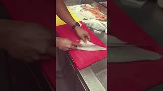 how to cut seabass( branzino ) for sushi