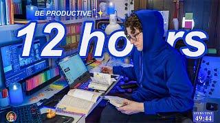 STUDY WITH ME LIVE | 12 HOURS  Harvard Alumnus, Chill Work With Me, Rain Sounds, Pomodoro Timer