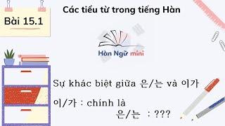 Bài 15.1 - Tiểu từ - Sự khác biệt giữa 은/는 và 이/가 |  Tiếng Hàn cơ bản