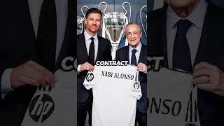 Xabi Alonso signs as Real Madrid’s new coach. Perez told him to show the 15 UCL badges.