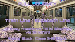 Elizabeth Line from Heathrow T5 to Shenfield via Stratford | Full Journey