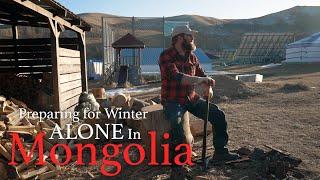 Preparing for Winter Alone in Mongolia, Splitting wood and Home Made Rosella Jam