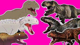 CARNOTAURUS TORO and INDOMINUS REX and  TYRANNOSAURUS REX JURASSIC WORLD MUSICAL [Song: LHUGUENY].