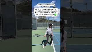 How to shift weight on forehand #tennis #forwhand #tennis #tennisforehand #tennisgirl